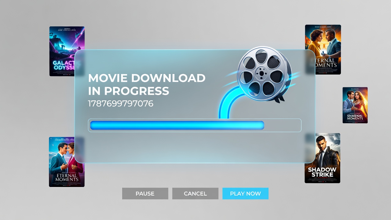 Illustration of secure download process and device compatibility for legal movie files