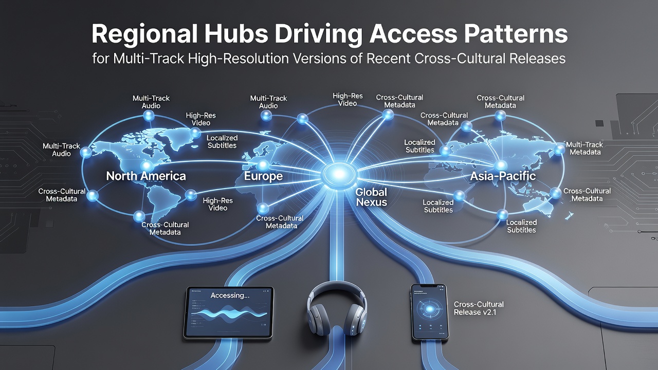 Map showing regional distribution hubs connected to global film access networks in 2026