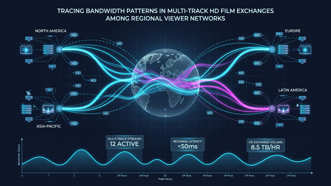 Graph illustrating bandwidth usage peaks in multi-track HD exchanges