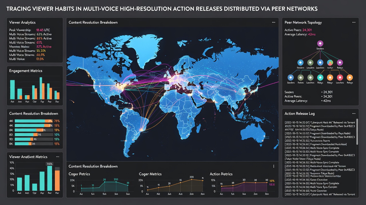 Graph illustrating download trends and audio track selections in peer-distributed action films